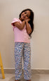 Girls summer pajama set Rose t-shirt + Leopard Pants